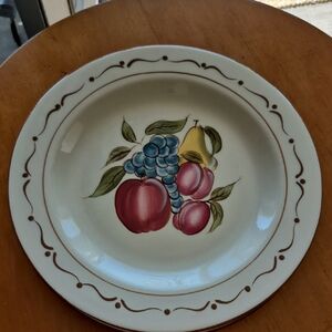 Around The Orchard 11" Fruit Design Ceramic Dinner Plates by Home. Set of 4